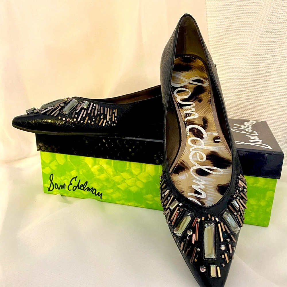 Sam Edelman Irela Embellished Leather Flats - Picture 2 of 11